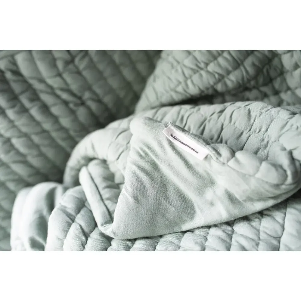 Anthropologie Cotton Jersey Channel Stitch Quilt Size King